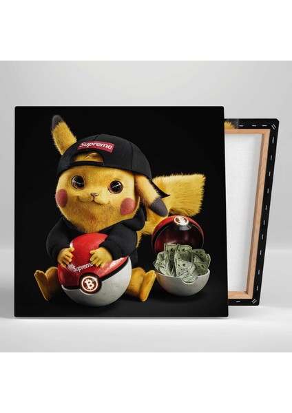 Pokemon Lüks Poketopu Pikaçu Yıldırım Çizgi Film Karakteri Kare Kanvas Tablo fiyatları