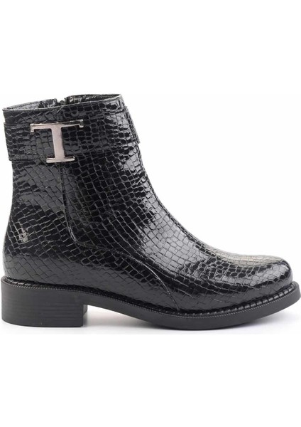 Siyah Kroko Rugan Kadın Bot & Bootie K02156049908