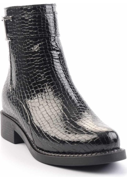 Siyah Kroko Rugan Kadın Bot & Bootie K02156049908
