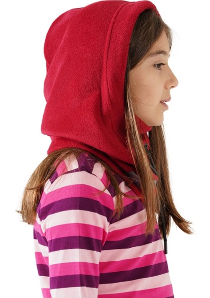 Kız Çocuk Bordo Polar Termal Balaklava Şapka Atkı Bere Boyunluk Sıcak Tutan Kar Maskesi modelleri