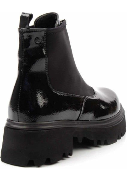 Siyah Kırışık Rugan Kadın Bot & Bootie K02997000308 fırsatları