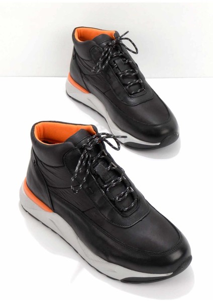 Siyah Siyah Paraşüt Leather Erkek Bot & Bootie E02398012802