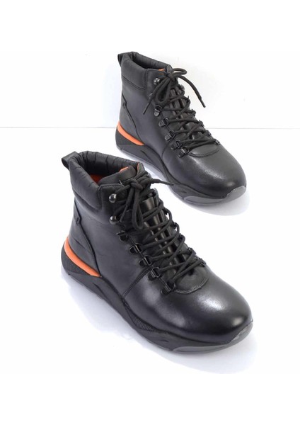 Siyah Leather Erkek Bot & Bootie E02398012703