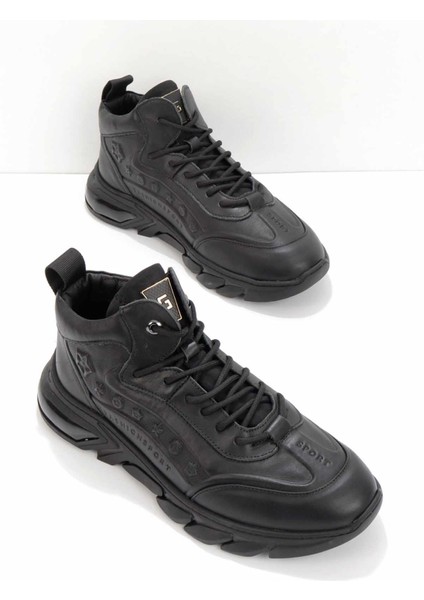 Siyah Leather Erkek Bot & Bootie E02185051303