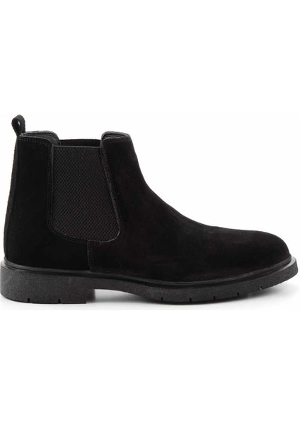 Siyah Süet Leather Erkek Bot & Bootie E02811242302