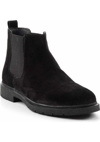 Siyah Süet Leather Erkek Bot & Bootie E02811242302
