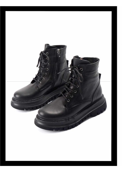 Siyah Leather Kadın Bot & Bootie K02513870103