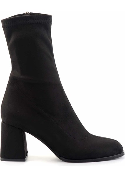 Siyah Süet Kadın Bot & Bootie K02718131502