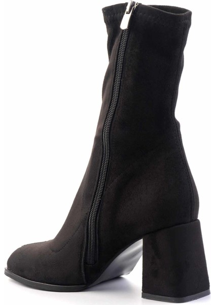 Siyah Süet Kadın Bot & Bootie K02718131502