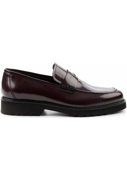 Bordo Açma Leather Erkek Loafer Ayakkabı E01191300314