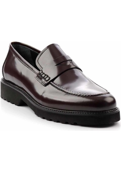 Bordo Açma Leather Erkek Loafer Ayakkabı E01191300314