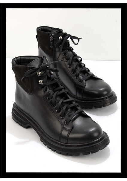 Siyah Antik Leather Erkek Bot & Bootie E02863152141