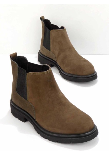 Haki Nubuk Leather Erkek Bot & Bootie E02951132001