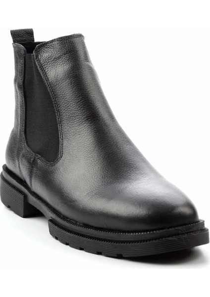Siyah Leather Erkek Bot & Bootie E02378051203