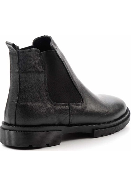 Siyah Leather Erkek Bot & Bootie E02378051203