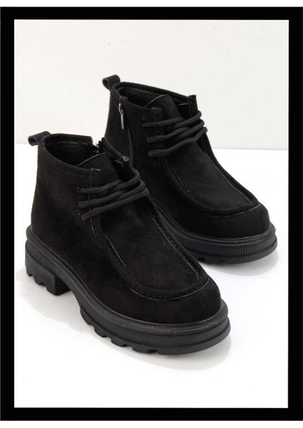 Siyah Süet Kadın Bot & Bootie K02179745202