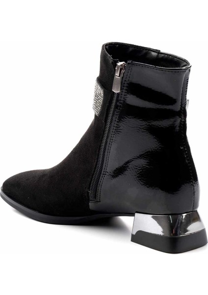 Siyah Siyah Rugan Kadın Bot & Bootie K02874041202