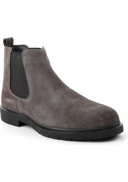 Gri Süet Leather Erkek Bot & Bootie E02811242302