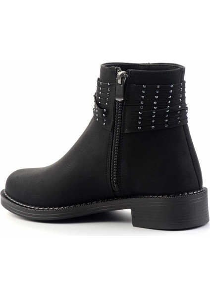 Siyah Nubuk Kadın Bot & Bootie K02671903101