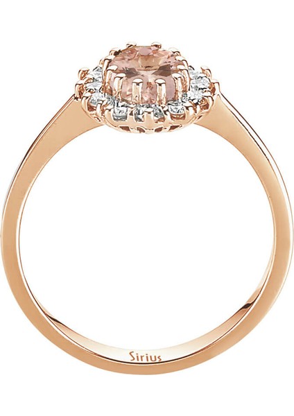 Pırlanta ve Oval Morganitetaşlı Anturaj Yüzük 0404R0406 modelleri