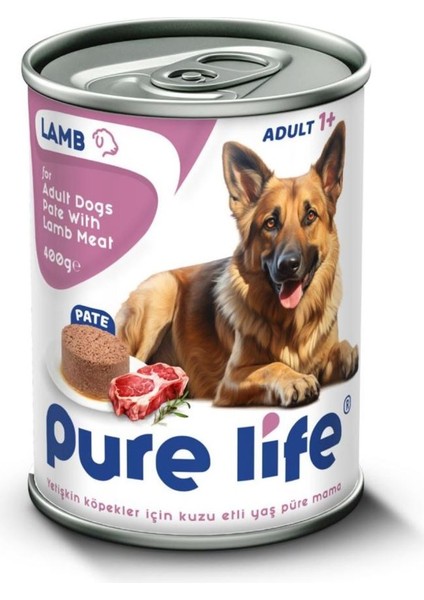 Pure Lıfe Yetişkin Köpek Kuzu Etli Yaş Püre Mama 400 gr x 20 Adet