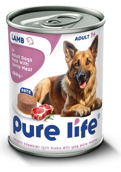 Pure Lıfe Yetişkin Köpek Kuzu Etli Yaş Püre Mama 400 gr x 20 Adet