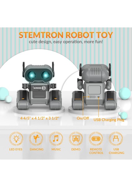 Rc Şarj Edilebilir Uzaktan Kumandalı Robot Oyuncak - Gri