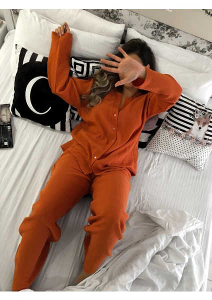 Organik Müslin 2'li Pijama Takımı Naturel Doğal modelleri