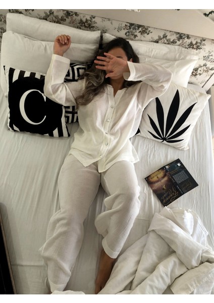 Organik Müslin 2'li Pijama Takımı Naturel Doğal modelleri