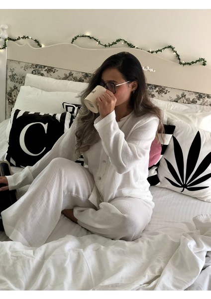 Organik Müslin 2'li Pijama Takımı Naturel Doğal fırsatları