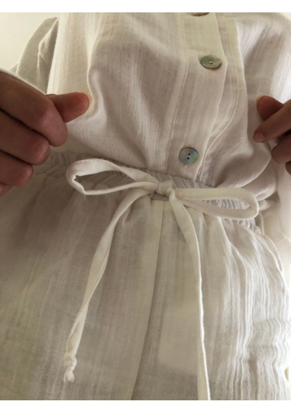 Organik Müslin 2'li Pijama Takımı Naturel Doğal