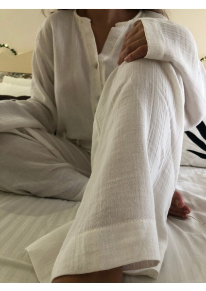 Organik Müslin 2'li Pijama Takımı Naturel Doğal