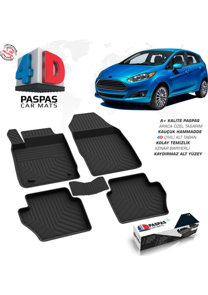 Ford Fiesta 4D Havuzlu Paspas 2015-2017 A+ Kalite