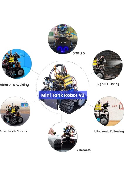 Keyestudıo Mini Tank Robot V2 Arduino Için Akıllı Araç Kiti