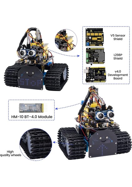 Keyestudıo Mini Tank Robot V2 Arduino Için Akıllı Araç Kiti
