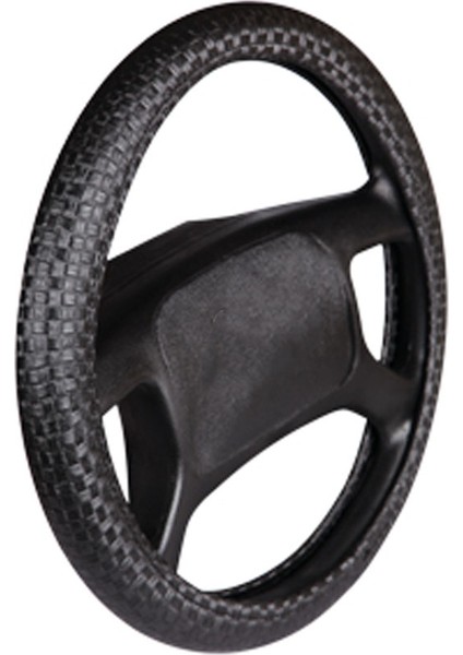 Deri Direksiyon Kılıfı Geçme Desenli Siyah F-13