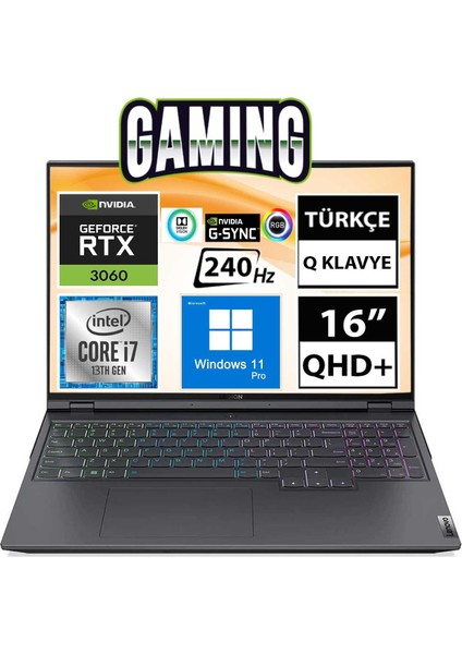 Legion 5 Pro 82RF00J3TX13 I7-12700H 16GB 1tbssd RTX3060 16" Qhd+ W11P Taşınabilir Bilgisayar