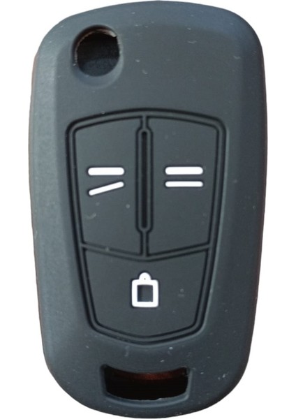 Opel Astra Insignia Corsa Sustalı Anahtar Uyumlu Silikon Oto Anahtar Kumanda Kabı Kılıf Siyah