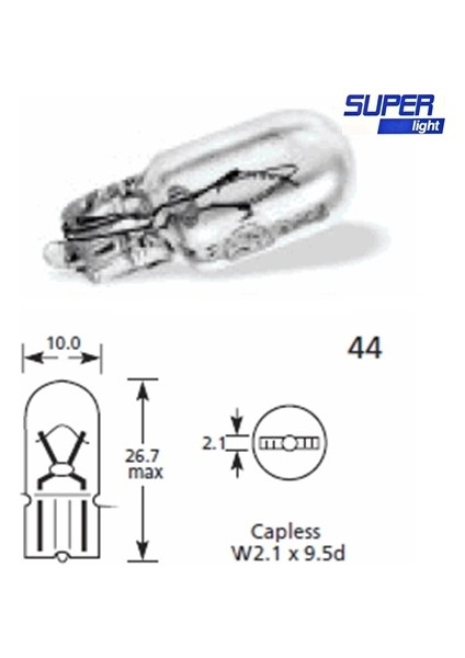 Super Light T10 Dipsiz Halojen Park Ampulü 12V 1 Adet