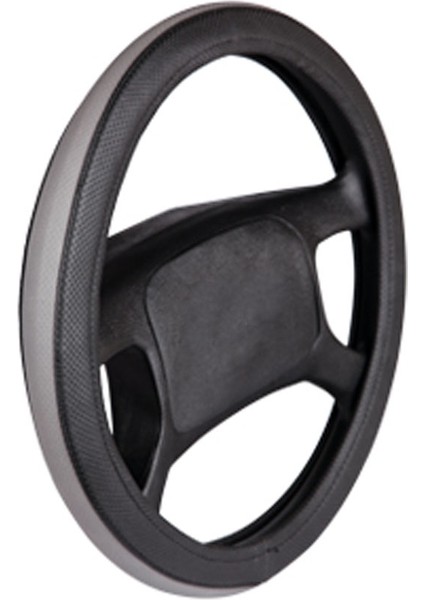 Deri Direksiyon Kılıfı Geçme Çemberli Siyah Gri F-68