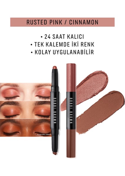 Çift Taraflı Long-Wear Cream Shadow Stick Kalem Far - Rusted Pink / Cinnamon