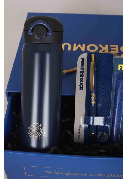 DEKOMUS GIFT BOX ÖZEL KUTULU LiSANSLI ÇELİK TERMOS 500 ML ,AJANDA,PİLOT KALEM FENERBAHÇE SETİ