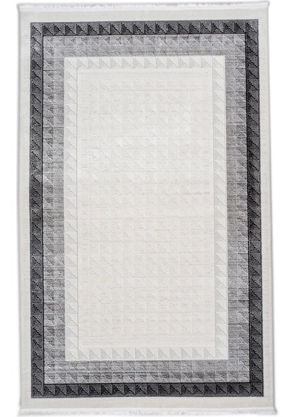 Si̇lver 7173A Siyah Gri Modern Salon Halısı