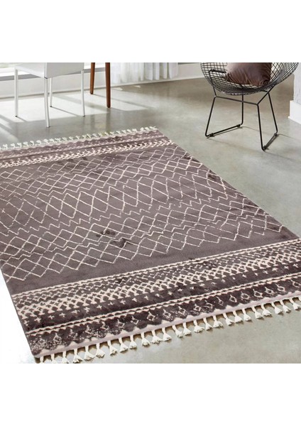 Rodos 4908A Gri Beyaz Geometrik Desen Iskandinav Tarzı Halı fırsatları