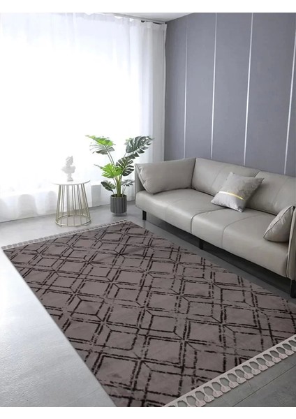 Rodos 2251A Gri Geometrik Desen Iskandinav Tarzı Halı