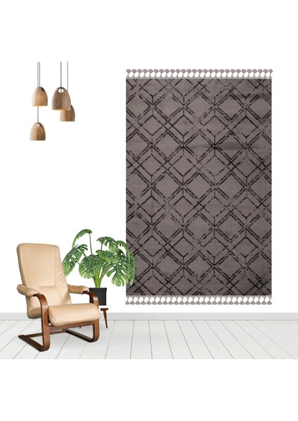 Rodos 2251A Gri Geometrik Desen Iskandinav Tarzı Halı fiyatları