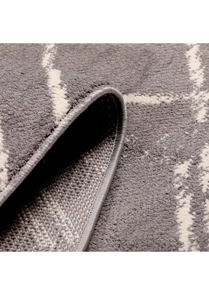 Rodos 2251A Gri Beyaz Geometrik Desen Iskandinav Tarzı Halı modelleri
