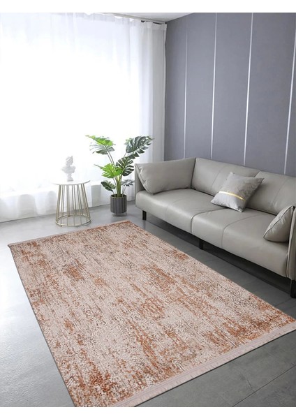 Emirgan T036C Gri Kahve Ince Klasik Akrilik Salon Halısı