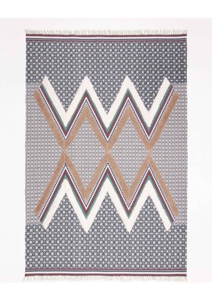 Mnt Rustik 4004 N Ince Geometrik Desenli Dekoratif Yıkanabilir Kilim modelleri