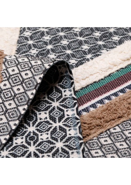 Mnt Rustik 4004 N Ince Geometrik Desenli Dekoratif Yıkanabilir Kilim fırsatları
